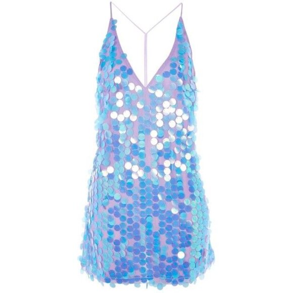 MOTEL Finn mini dress in Mermaid Disc Sequin size M - Picture 2 of 12